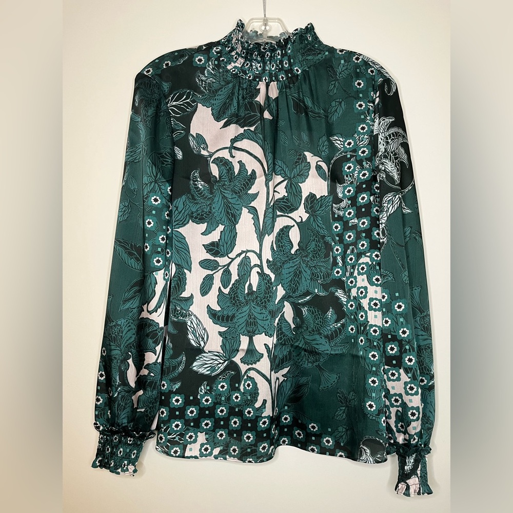 NWT Ted Baker Teal/Peacock Floral Blouse size 4/US 10